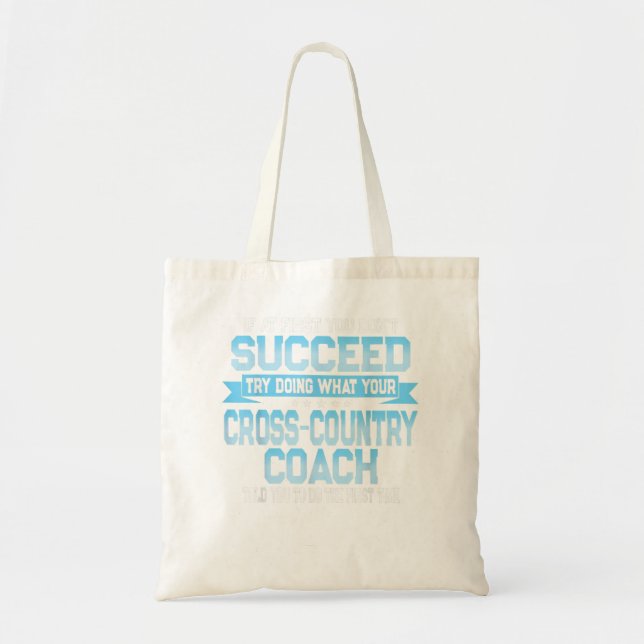 Tote Bag Fun Sport Coach Cadeau Funny Cross-Country Dire (Devant)