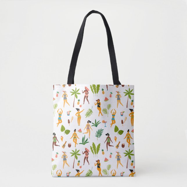 Tote Bag Fun Tropical maillot de bain filles (Devant)