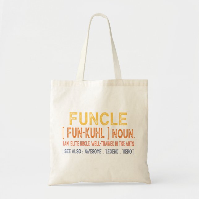 Tote Bag Funcle Funny Uncle Définition, Awesome Legend Hero (Devant)