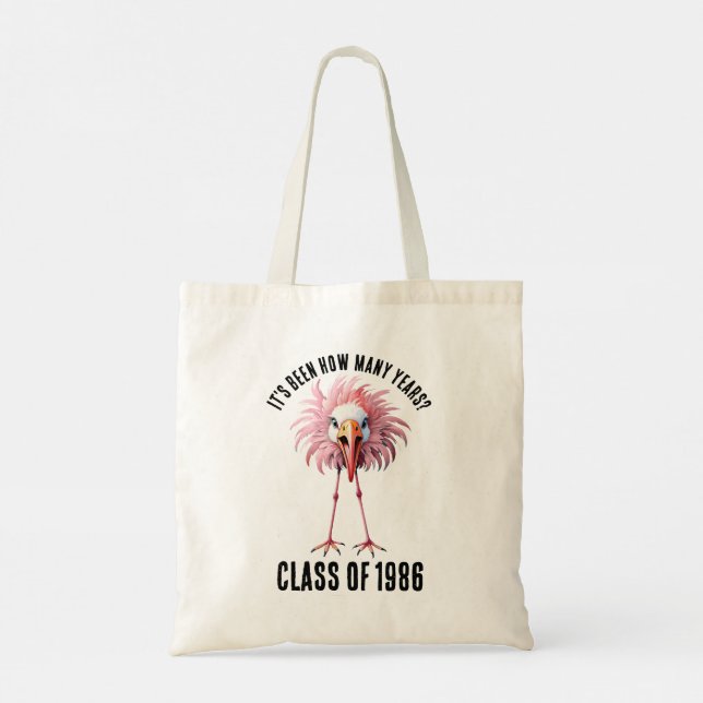 Tote Bag Funky Custom Flamant rose School Class Réunion (Dos)