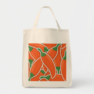 Tote Bag Funky orange chilli peppers