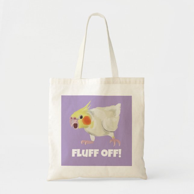 Tote Bag Funny Angry Lutino Cockatiel Fluff Off Pet Parrot (Devant)