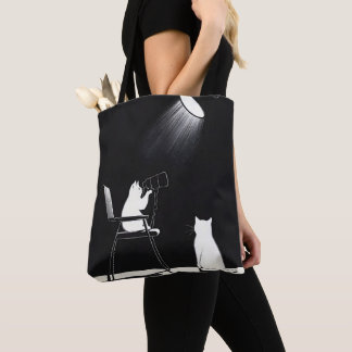 Tote Bag Funny cat with telescope