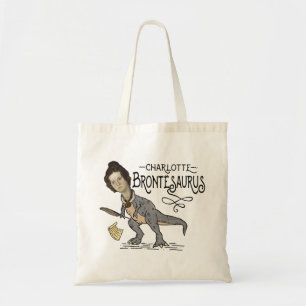 Tote Bag Funny Charlotte Bronte Saurus Dinosaur Book Reader