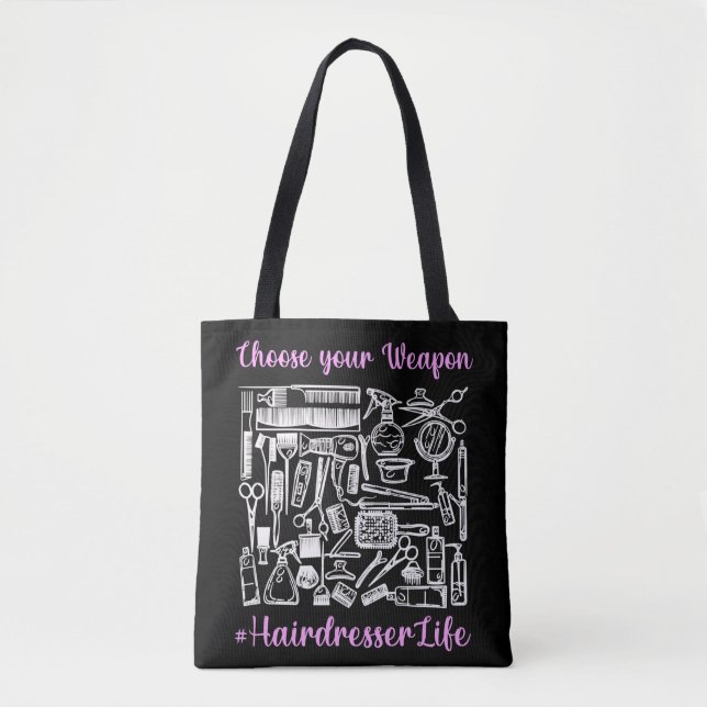 Tote Bag Funny Coiffeur Équipement Coiffeur Liste d'étoiles (Devant)