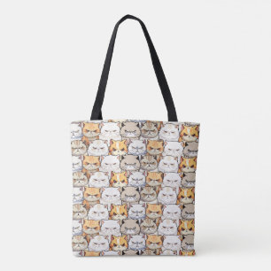 Tote Bag Funny coloré Moody Cats Kitten Motif animal de com