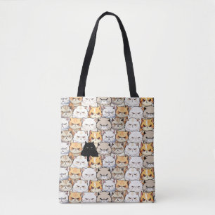 Tote Bag Funny coloré Moody Meow Cats Kitten Motif animal