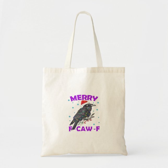 Tote Bag Funny Crow Christmas Classic Vintage Style (Devant)