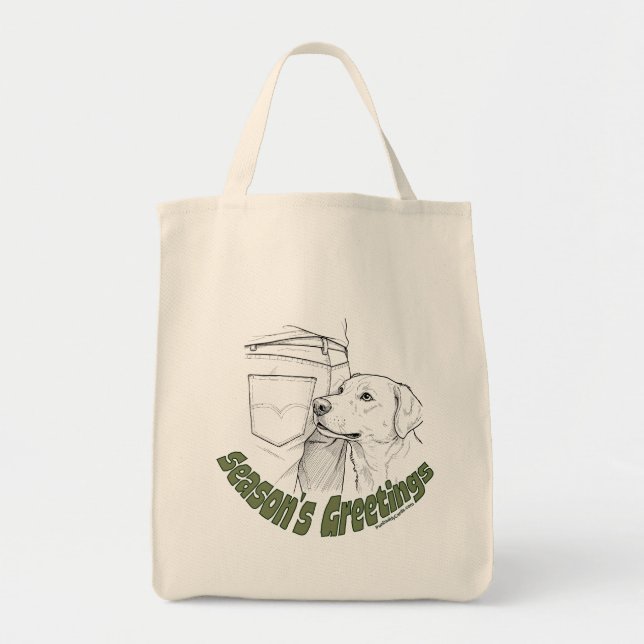 Tote Bag Funny Dog Lover Season's Greetings Christmas (Devant)