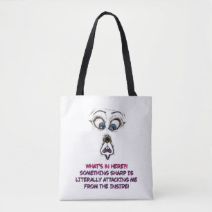 ⁠  Tote bag   Funny Expressive Face Quote 