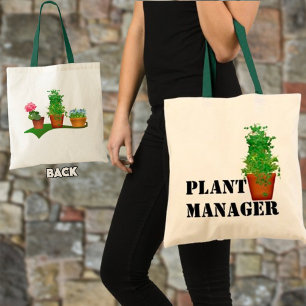Tote Bag Funny Floral Plante Manager Conception avant et ar