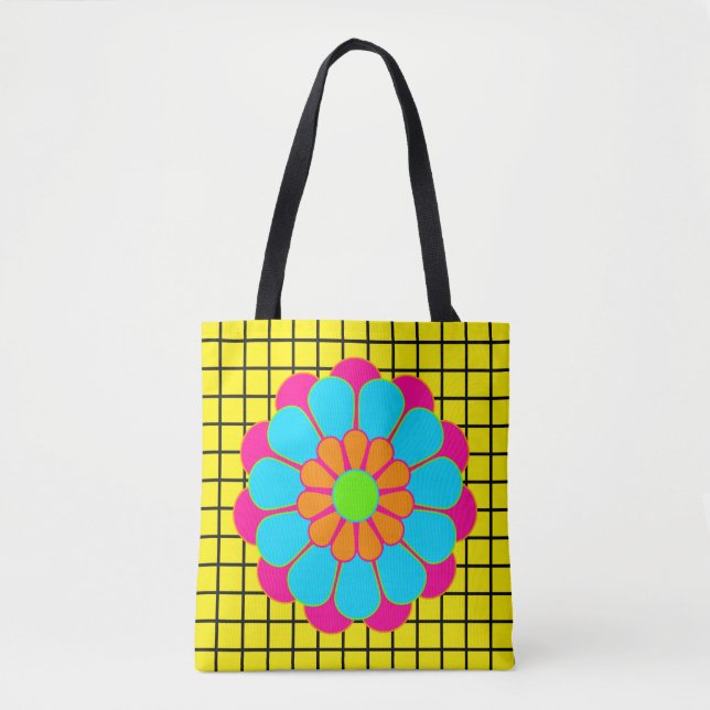 Tote Bag Funny Flower Power Bloom III + votre backgr. & idé (Devant)