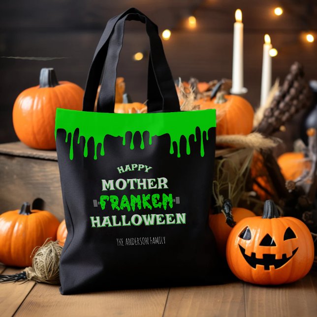 Tote Bag Funny Frankenstein Heureuse mère Franken Halloween (Funny Frankenstein Happy Mother Franken Halloween Tote Bag
)