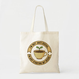 Tote Bag Funny Gardening Introvert Pun - I'm Not Anti-Socia