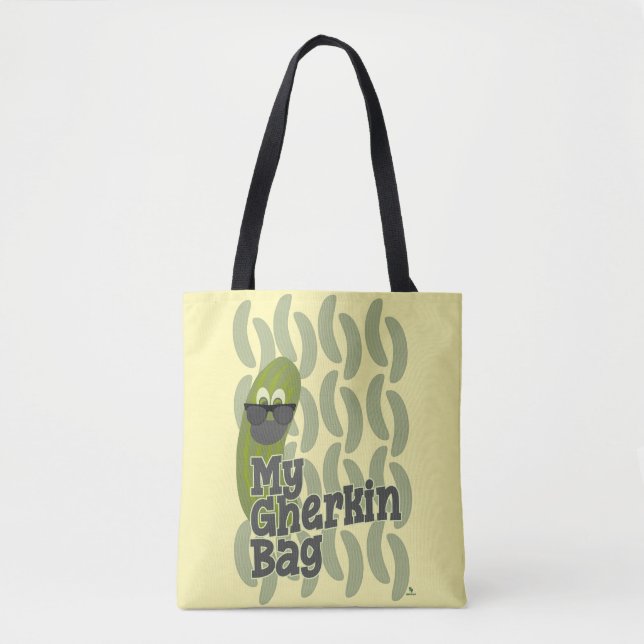 Tote Bag Funny Gherkin Fashion Parody Design (Devant)
