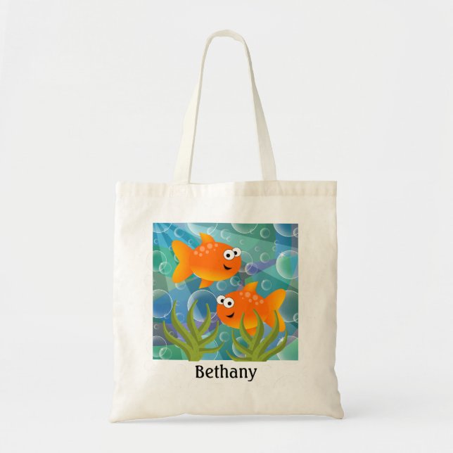 Tote Bag Funny Goldfish Personnalisé (Devant)