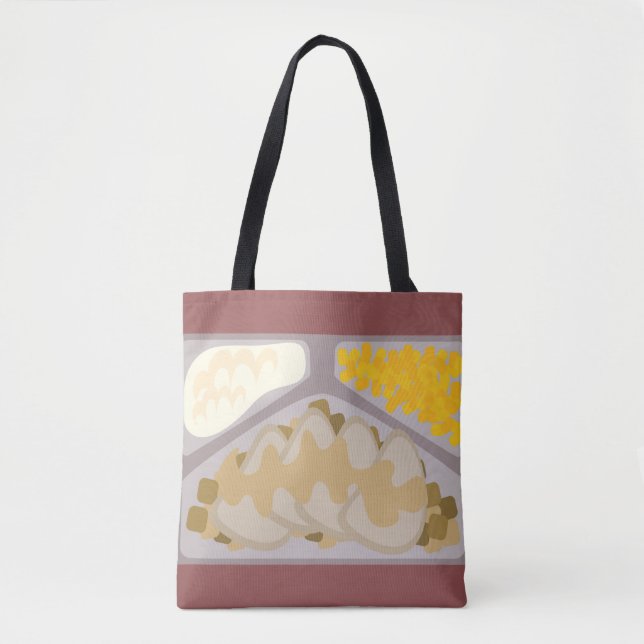 Tote Bag Funny Kitschy Retro Dîner Frozen Illustration Art (Devant)