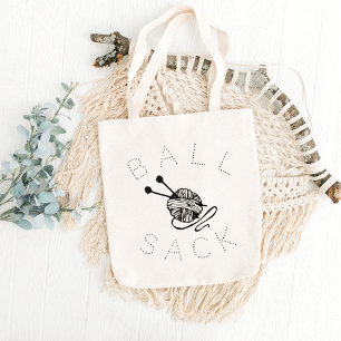 Tote Bag Funny Knitting Ball Sack