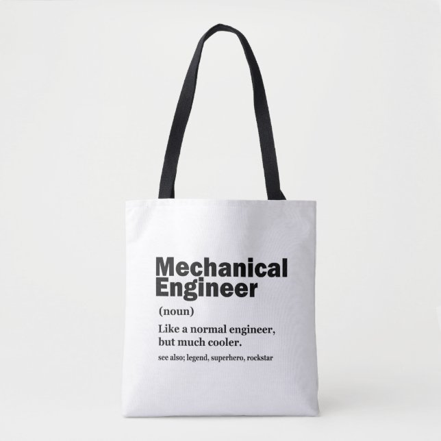 Tote Bag Funny Mechanical Engineer Definition Engineering (Devant)