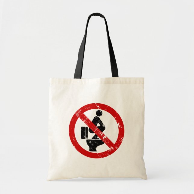Tote Bag Funny NO Feet sur le siège ⚠ signe thaï ⚠ (Devant)