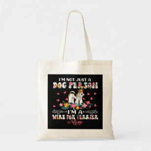 Tote Bag Funny Not A Dog Im A Wire Fox Terrier Mom Floral D