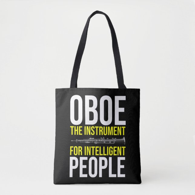 Tote Bag Funny Oboe Player Humour de musiciens intelligents (Devant)