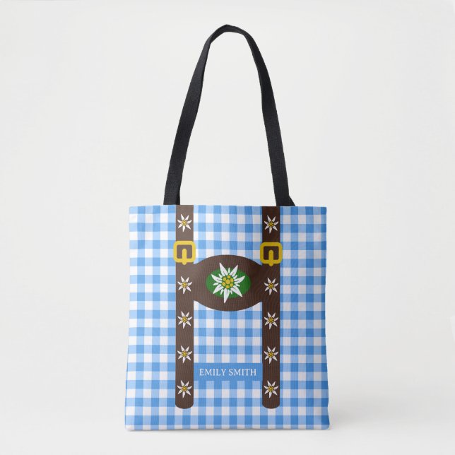 Tote Bag Funny Octoberfest Lederhosen Suspendants (Devant)