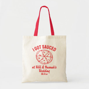 Tote Bag Funny Personnalisé Mariage Favoriser Pizza Cadeau 