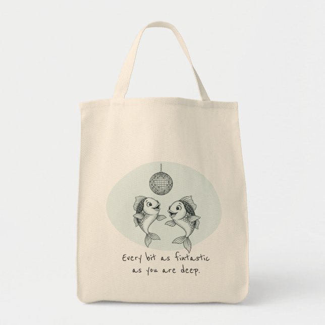 Tote Bag Funny Pisces Fish Pun Zodiac Birthday Holiday (Devant)