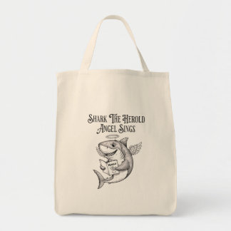 Tote Bag Funny Quirky Shark The Harold Angel Sing Christmas