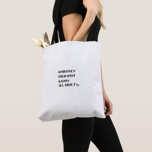 Tote Bag Funny quote humor inspirational typography  (De près)