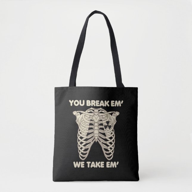 Tote Bag Funny Radiology Xray Skeleton Technicien spécialis (Devant)