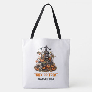Tote Bag Funny rétro Halloween Grave éffrayante avec des sq