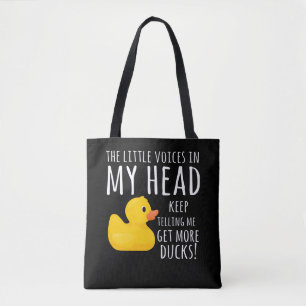 Tote Bag Funny Rubber Duck Little Voices dans ma tête