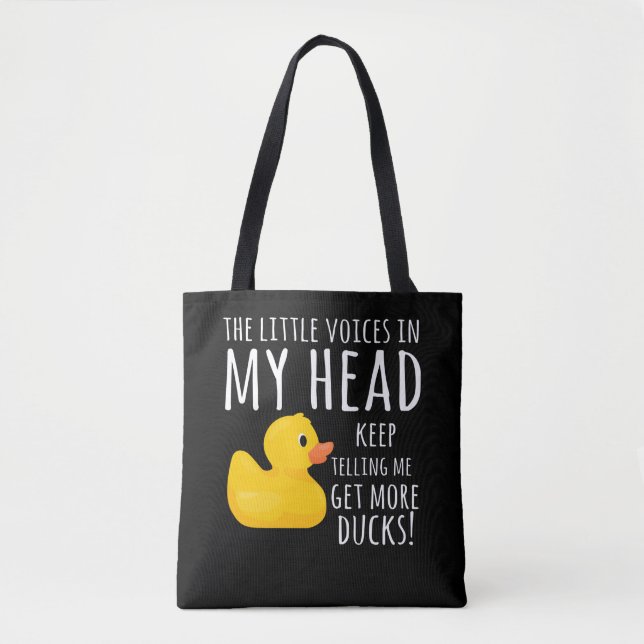 Tote Bag Funny Rubber Duck Little Voices dans ma tête (Devant)