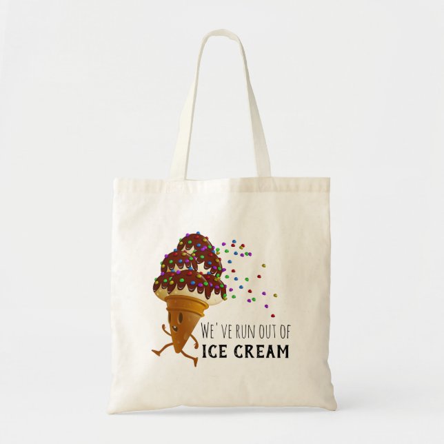 Tote Bag Funny Run Out of Ice Cream Cartoon (Devant)