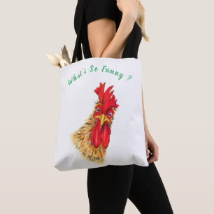 Tote Bag Funny Surpris Curious Rooster - Ce qui est si drô