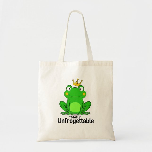 Tote Bag Funny "Totally Unfrogettable" Frog Pun (Devant)