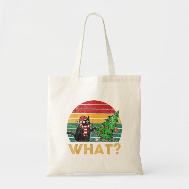 Tote Bag Funny Ugly Sweet de Noël Chemise Naughty Chat San (Devant)