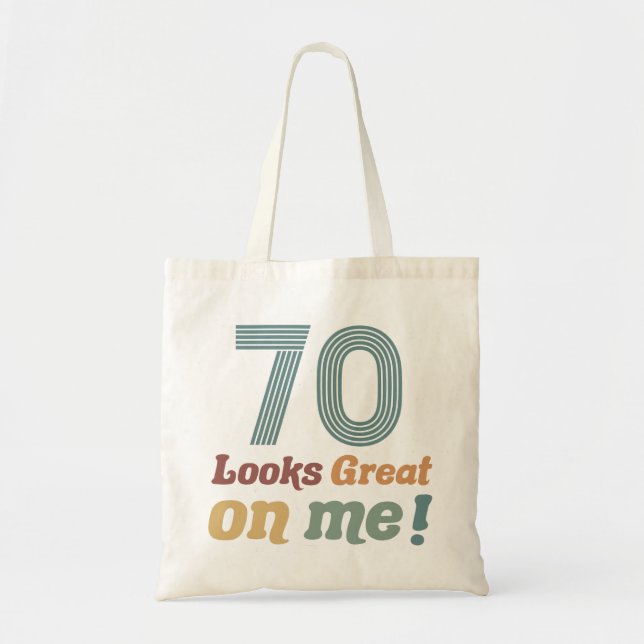 Tote Bag Funny Vintage 70e anniversaire (Devant)