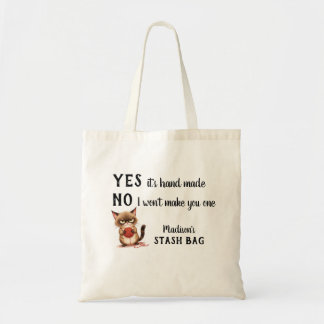 Tote Bag Funny Yarn Lovers Grumpy Cat Knitters
