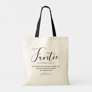 Tote Bag Funtie Elegant Girl Script Fun Auntie Citation