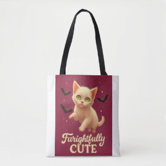 Tote Bag Furightfully Cute – Halloween Cat T-Shirt