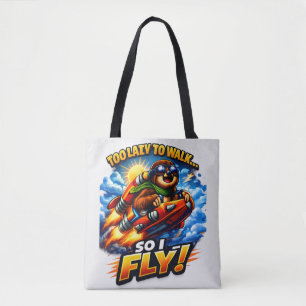 Tote Bag Fusée de paresseux drôle Mème, Trop paresseux pour