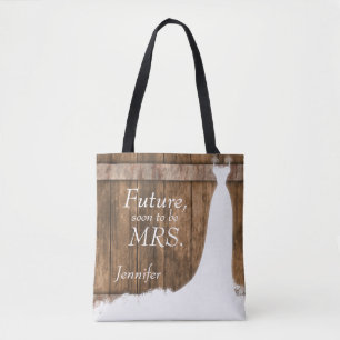 Tote Bag Future Mme In Rustic Wood Style