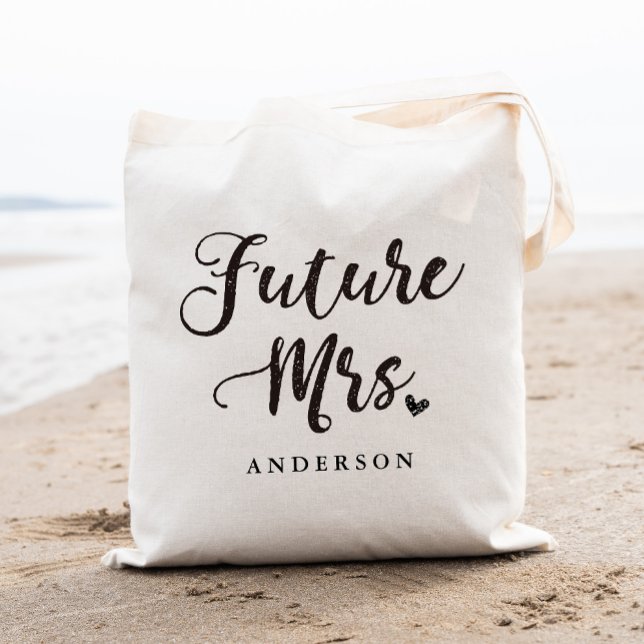 Tote Bag Future Mme lettrage à la main en or (Créateur téléchargé)