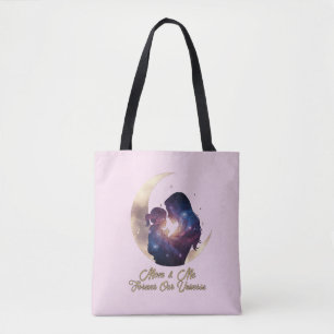 Tote Bag Galaxie Maman & Enfant Silhouette Art Lune