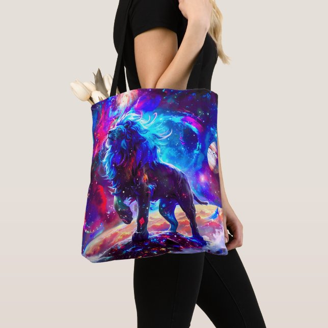 Tote Bag Galaxy Lion Blue (De près)