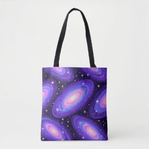 Tote Bag Galaxy Swirls Motif Dreamy Cosmic Nebula Design