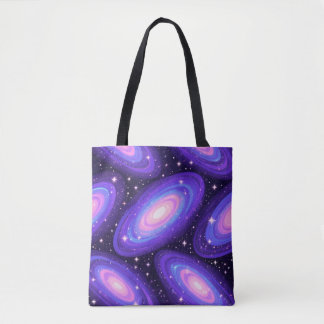 Tote Bag Galaxy Swirls Motif Dreamy Cosmic Nebula Design